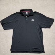 Footjoy FJ Golf Polo Shirt Mens Large Black Short Sleeve Performance Str... - $26.60