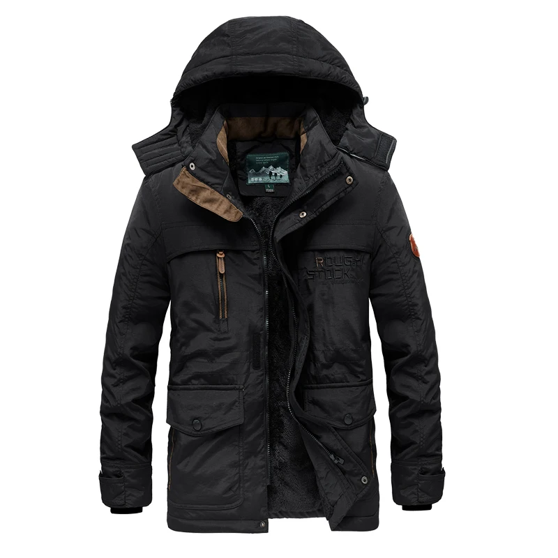 2021 Men Casual jacket Plus Velvet Thicken Windproof Waterproof Coat Mens Mid-le - £164.01 GBP