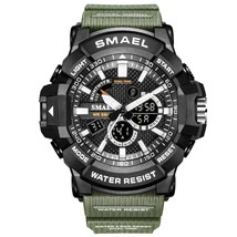Sport Watches Waterproof Military Army Green Wristwatches Stopwatch Alarm Clock  - £30.77 GBP