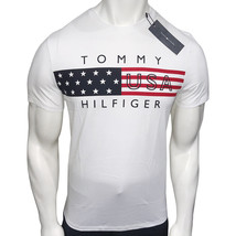 NWT TOMMY HILFIGER MSRP $41.99 MEN&#39;S WHITE CREW NECK SHORT SLEEVE T-SHIR... - £17.91 GBP