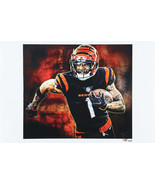 Ja&#39;Marr Chase - Bengals - Joshua Barton Signed LE 12x18 Lithograph #/500... - £42.26 GBP