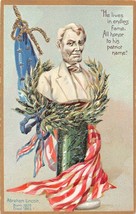 Abraham Lincoln~All Honor To His Patriot NAME-GLITTER-TUCK Decoration Postcard - £6.02 GBP