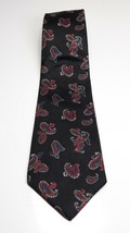 Christian Dior Silk Tie Black Red Blue White Paisley 56” Long 3.5” Wide - £7.98 GBP