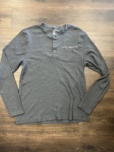 Lucky Brand Shirt Mens Size Medium Gray soft sleepwear long sleeve logo - £6.62 GBP