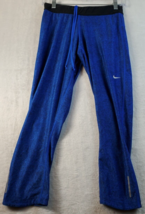 Nike Leggings Women Size Medium Blue Polka Dot Polyester Logo Pull On Drawstring - £11.10 GBP