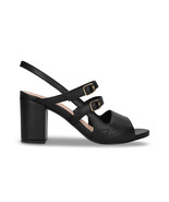 Chaussures véganes femme talons sandales découvert Slingback en Apple Skin noir - $133.16