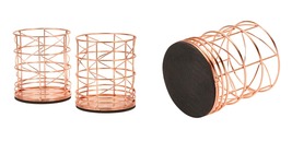 2 Pack Rose Gold Pen Holder for Office Desk, Makeup Brush Organizer, 3.6 x 4 In - £26.37 GBP