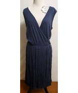 Joe Fresh Navy Blue Sleeveless Tie Waist Dress Knee Length Size XL  - €12,04 EUR