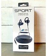 Sport Earbuds With Mic &amp; Protective Case - Black - New!                 ... - £6.30 GBP