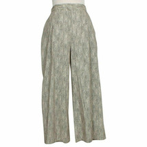 EILEEN FISHER Natural Black Chainette Print Organic Cotton Wide Cropped Pants PM - £71.93 GBP