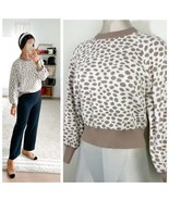 Ann Taylor Leopard Print Wool Blend Round Neck Sweater Size Medium Neutr... - $522.12 MXN