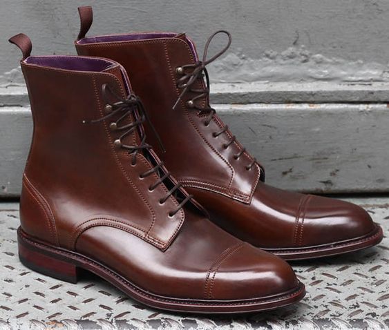 NEW  Handmade Men Brown color Leather Ankle boots, New Men leather lace up boots