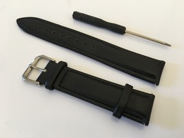 Genuine Leather Black For Galaxy Watch Huawei Watch Strap 19mm  - £23.76 GBP