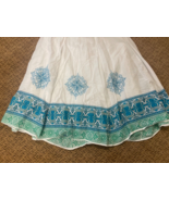 Style & Co White and Mediterranean Blue Brasil Boho Skirt Size Small - $12.87
