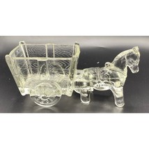 Vintage Jeanette Clear Glass Pony Donkey Mule Cart Large depression Plan... - $283.14 MXN