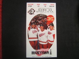 Stanley Cup Champions 2002-03 Detroit Red Wings Ticket Stub Vs Buffalo 0... - £2.32 GBP