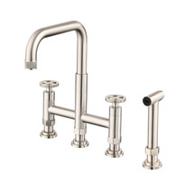 Double Handle Bridge Kitchen Faucet with Side Spray(D0102H7VYWT.) - £141.60 GBP