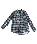 Vtg GFC Trading Co Plaid Flannel Pearl Snap Shirt Men&#39;s XL Navy Green Go... - $402.83 MXN