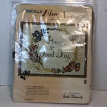 Have a Good Day Crewel Embroidery Kit Bucilla 15&quot; x 19&quot; Flowers - $14.84