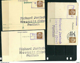 Germany Occ Poland WWII 3 Cards Overprinted w German name of the city (9) 12329 - £7.91 GBP