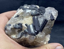 Natural top quality black tourmaline with quartz specimen on matrix 1PCs lot - £55.39 GBP