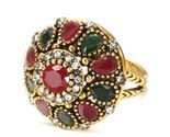 Flower ring fashion antique gold ethnic bride rings for women boho vintage jewelry thumb155 crop