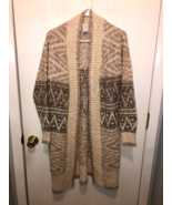 NEW Joie Open Front Long Cardigan SZ XS Southwestern Print Could Fit Oth... - $48.73 CAD