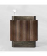 Modern Woodgrain Stainless Steel Reception Counter, Minimalist Restauran... - $36,950.84 MXN
