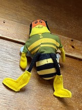 Small Yellow &amp; Black Bumble Bee Masked Man Stuffed Character Animal Backpack - £7.70 GBP