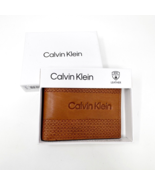 Calvin Klein Mens Tan Brown Logo Leather Wallet with RFID Protection  NEW - $366.97 MXN