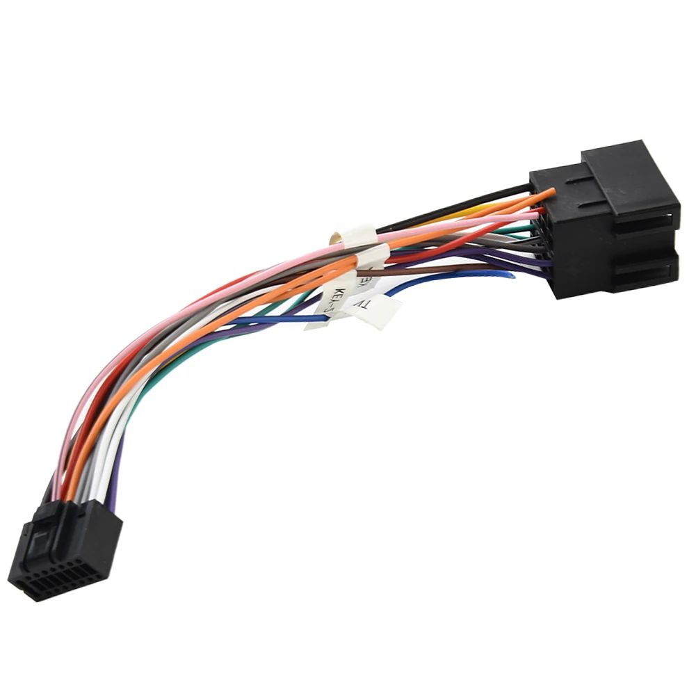 16 Pin To ISO Cable Adapter Universal Wiring Harness for 2 Din Radio Car Andro - £10.22 GBP