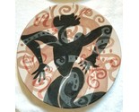 Pair Modern Art Pottery Chargers Abstract Tribal Portland Artist JENNIFE... - £216.27 GBP
