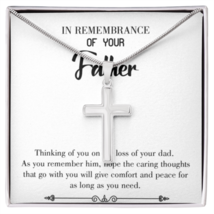 Comfort and Peace Dad Memorial Dad Memorial Cross Necklace Sympathy Loss of Fat - £44.78 GBP+