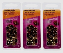 3~ Upholstery Tacks Furniture Nails Hammered Antique Brass 25 Pcs 122680 - $33.99