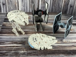 Star Wars Hot Wheels Millennium Falcon &amp; Tie Fighter Lot - $14.99