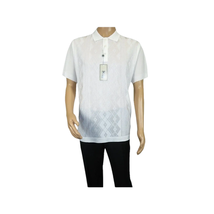 Mens Polo Shirt Slinky Sheer Short Sleeves Soft Touch by Stacy Adams 57007 White image 3
