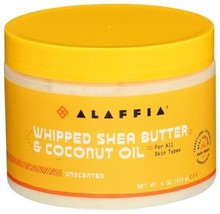 Alaffia Whipped Shea Butter &amp; Coconut Oil - Unscented 4 oz - £15.52 GBP