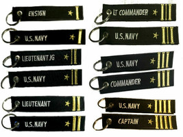 New Us Navy Line Officer Ranks Key Chains, Collectors Gift Luggage Tags Cp Made - £7.59 GBP+