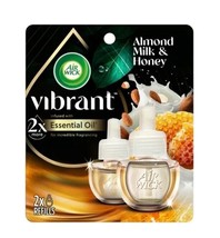 Air Wick Vibrant Plug-in Scented Oil Refills, Almond Milk &amp; Honey, Pack of 2 - £10.32 GBP