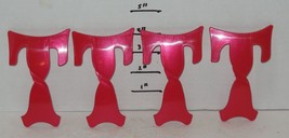 2009 Hasbro Twister Hoopla Replacement set of 4 Red Plastic T's Piece Part - $9.85