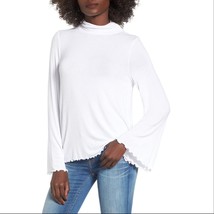BP. Bell Sleeve Scalloped Hem White Turtleneck XXL - $19.99