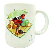 Norman Rockwell Museum 1987 Fisherman&#39;s Paradise Collector Mug Fishing T... - £17.32 GBP