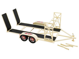 Tandem Car Trailer with Tire Rack Beige &quot;Holman Moody - Competition Proven&quot; 1... - £57.10 GBP