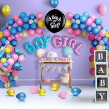 141 Pcs Gender Reveal Party Decorations w Gender Reveal Balloon Garland Kit NEW - £31.59 GBP