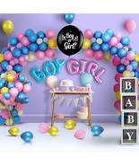 141 Pcs Gender Reveal Party Decorations w Gender Reveal Balloon Garland ... - £31.60 GBP