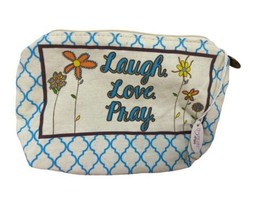 Heart Design Love Laugh Pray Canvas Makeup Zipped Bag 5.5 inches - £1.67 GBP