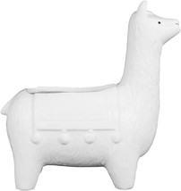 Creative Co-Op Llama Shaped Ceramic Flower Pot, White - £31.96 GBP