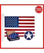 Patriotic 3x5 Ft Double-Sided American Flag - Embroidered Stars &amp; Stripes - $55.43