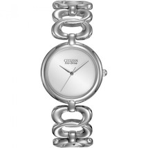 NEW Citizen Eco-Drive EM0220-53A Women&#39;s Dress Stainless Steel Silver Dial Watch - £80.47 GBP
