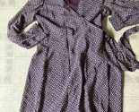 Ann Taylor Size 8 Purple Leaf Pattern 3/4 Sleeve 100% Silk True Wrap Dress - $37.18
